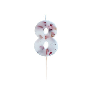 Pressed Petal Number 8 Birthday Candle