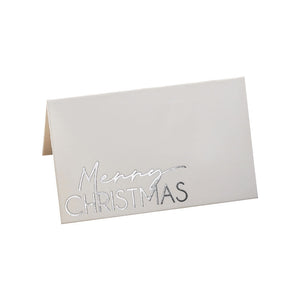 Silver Foiled Merry Christmas Place Cards